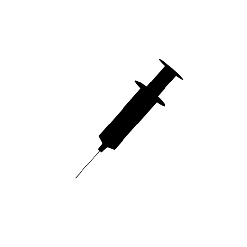 a black syringe with a needle